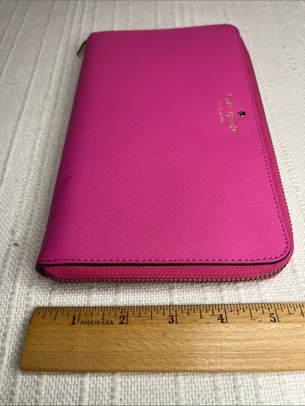 Kate Spade Saffiano Leather extra large Continental Wallet, bright fuchsia peony - Picture 7 of 16